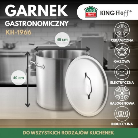GARNEK GASTRONOMICZNY Z POKRYWĄ STALOWĄ 50L KINGHOFF KH-1966 Kinghoff