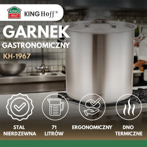 GARNEK GASTRONOMICZNY Z POKRYWĄ STALOWĄ 71L KINGHOFF KH-1967 Kinghoff
