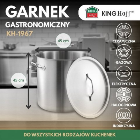 GARNEK GASTRONOMICZNY Z POKRYWĄ STALOWĄ 71L KINGHOFF KH-1967 Kinghoff