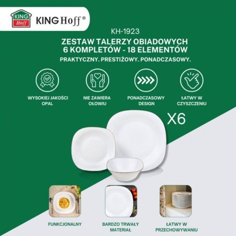 KOMPLET OBIADOWY TOPAZ DLA 6 OSÓB 18 ELEM. KINGHOFF KH-1923 Kinghoff