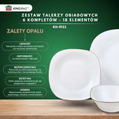 KOMPLET OBIADOWY TOPAZ DLA 6 OSÓB 18 ELEM. KINGHOFF KH-1923 Kinghoff