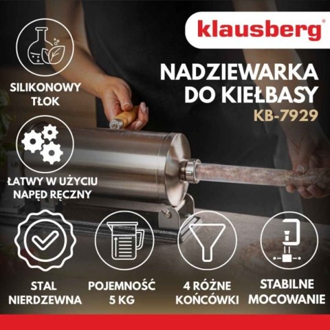 RĘCZNA NADZIEWARKA DO KIEŁBASY 5kg KLAUSBERG KB-7929 Klausberg