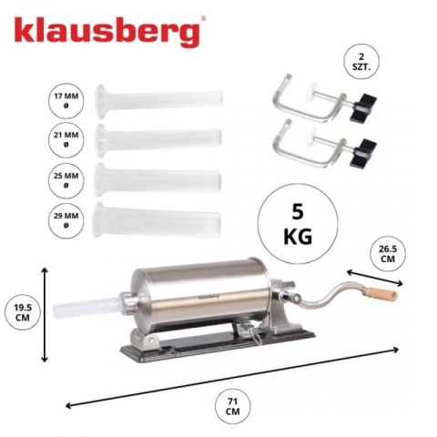 RĘCZNA NADZIEWARKA DO KIEŁBASY 5kg KLAUSBERG KB-7929 Klausberg
