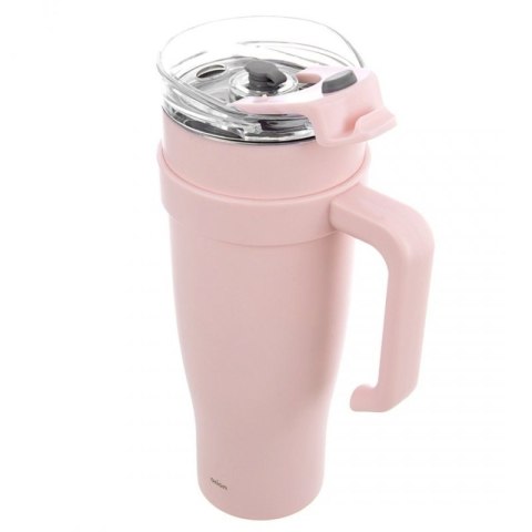 STALOWY KUBEK TERMICZNY TERMOS 1200ml Z RĄCZKĄ I SŁOMKĄ ORION 112283 RÓŻOWY Orion