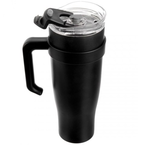 STALOWY KUBEK TERMICZNY TERMOS 1200ml Z RĄCZKĄ I SŁOMKĄ ORION 112284 CZARNY Orion