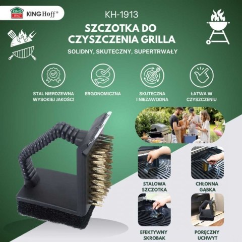 SZCZOTKA 3w1 DO CZYSZCZENIA RUSZTU GRILLA KINGHOFF KH-1913 Kinghoff