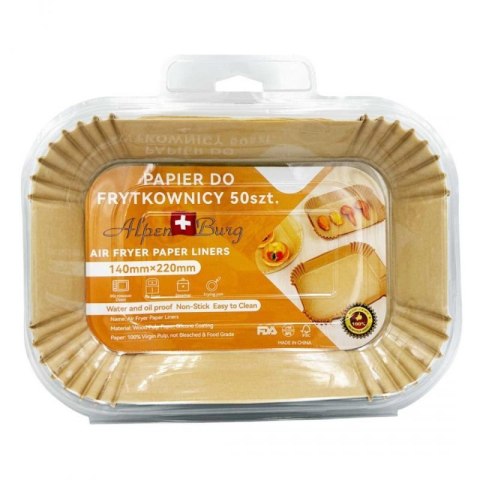 WKŁAD PAPIEROWY DO FRYTOWNICY PROSTOKĄTNY 22x14cm 50szt. ALPENBURG Alpenburg
