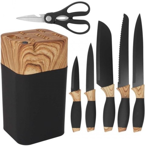 ZESTAW NOŻY KUCHENNYCH W STOJAKU Z OSTRZAŁKĄ 3775 Brunbeste