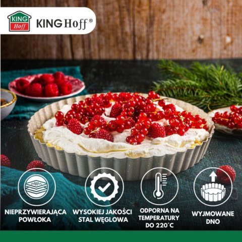 BLACHA FORMA DO TARTY Ø25cm Z WYJMOWANYM DNEM KINGHOFF KH-1969 Kinghoff
