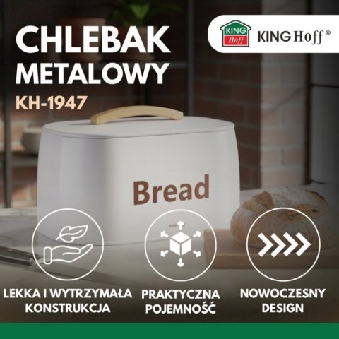 CHLEBAK POJEMNIK STALOWY NA PIECZYWO KINGHOFF KH-1947 BIAŁY Kinghoff