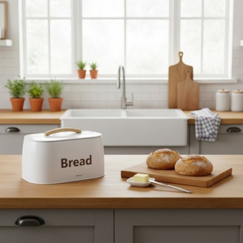 CHLEBAK POJEMNIK STALOWY NA PIECZYWO KINGHOFF KH-1947 BIAŁY Kinghoff