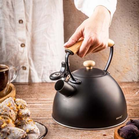 CZAJNIK 2,5L Z GWIZDKIEM KINGHOFF KH-1999 CZARNY MAT Kinghoff