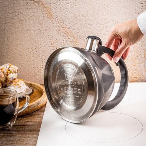 CZAJNIK 2L Z GWIZDKIEM KINGHOFF KH-1997 CZARNY MAT Kinghoff