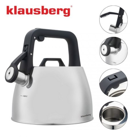 CZAJNIK STALOWY Z GWIZDKIEM 2,5L KLAUSBERG KB-7914 Klausberg