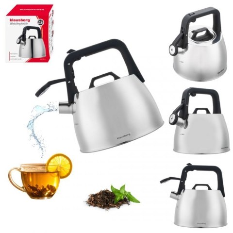 CZAJNIK STALOWY Z GWIZDKIEM 2,5L KLAUSBERG KB-7914 Klausberg