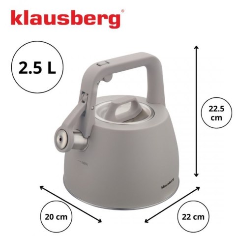 CZAJNIK STALOWY Z GWIZDKIEM 2,5L KLAUSBERG KB-7916 Klausberg