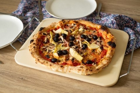 KAMIEŃ SZAMOT DO PIECZENIA I SERWOWANIA PIZZY 38x30cm 2929 Brunbeste