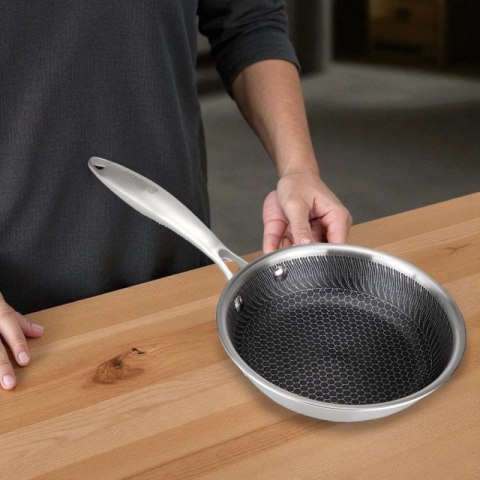 PATELNIA STALOWA 18cm Z POWŁOKĄ PLASTER MIODU E-7544 Elitehoff