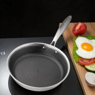 PATELNIA STALOWA 24cm Z POWŁOKĄ PLASTER MIODU E-7547 Elitehoff