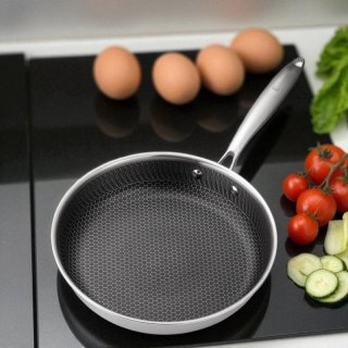 PATELNIA STALOWA 26cm Z POWŁOKĄ PLASTER MIODU E-7548 Elitehoff