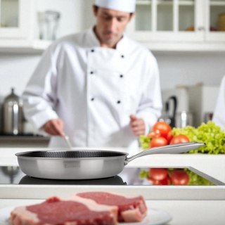 PATELNIA STALOWA 30cm Z POWŁOKĄ PLASTER MIODU E-7550 Elitehoff