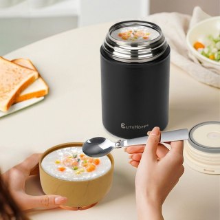 TERMOS OBIADOWY 1050ml Z MISKĄ I SKŁADANĄ ŁYŻKĄ E-8247 Elitehoff