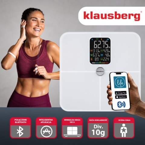 ANALITYCZNA WAGA ŁAZIENKOWA SMART IOS ANDROID KLAUSBERG KB-7941 Klausberg