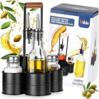 BUTELKI SZKLANE DO OLIWY OCTU 2x 250ml PRZYPRAWNIKI W STOJAKU 229276 Orion