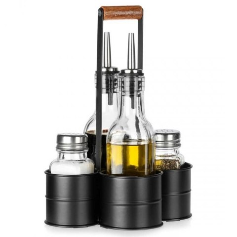 BUTELKI SZKLANE DO OLIWY OCTU 2x 250ml PRZYPRAWNIKI W STOJAKU 229276 Orion