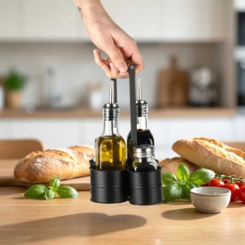 BUTELKI SZKLANE DO OLIWY OCTU 2x 250ml PRZYPRAWNIKI W STOJAKU 229276 Orion