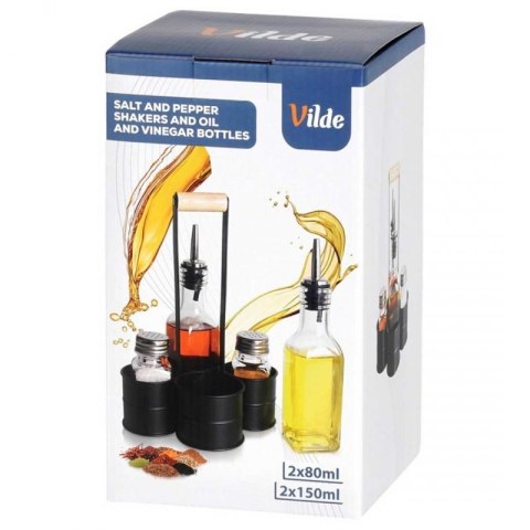 BUTELKI SZKLANE DO OLIWY OCTU 2x 250ml PRZYPRAWNIKI W STOJAKU 229276 Orion