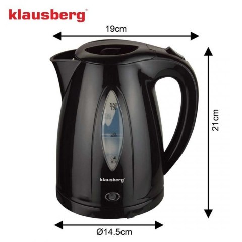 CZAJNIK ELEKTRYCZNY 1,2L KLAUSBERG KB-9001 CZARNY Klausberg