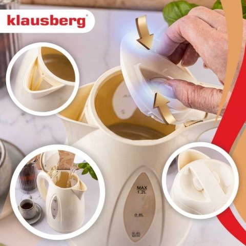 CZAJNIK ELEKTRYCZNY 1,2L KLAUSBERG KB-9002 KREMOWY Klausberg