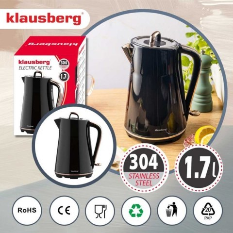 CZAJNIK ELEKTRYCZNY 1,7L KLAUSBERG KB-9015 CZARNY Klausberg
