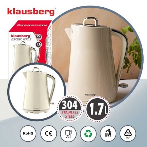 CZAJNIK ELEKTRYCZNY 1,7L KLAUSBERG KB-9016 KREMOWY Klausberg