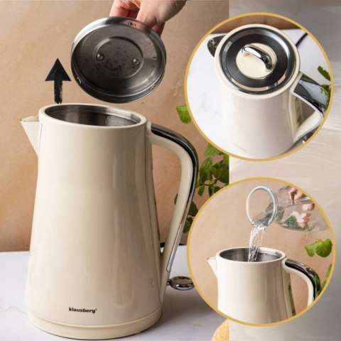 CZAJNIK ELEKTRYCZNY 1,7L KLAUSBERG KB-9016 KREMOWY Klausberg