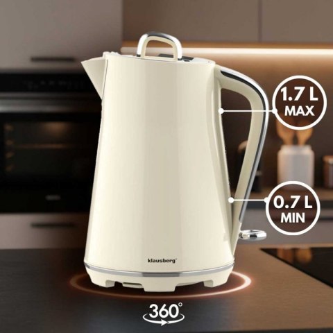 CZAJNIK ELEKTRYCZNY 1,7L KLAUSBERG KB-9016 KREMOWY Klausberg