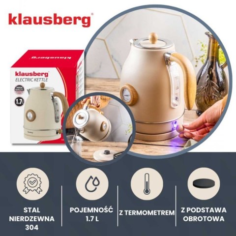 CZAJNIK ELEKTRYCZNY 1,7L Z TERMOMETREM KLAUSBERG KB-9006 RETRO Klausberg
