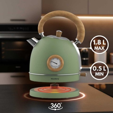 CZAJNIK ELEKTRYCZNY 1,8L Z TERMOMETREM KLAUSBERG KB-9008 RETRO Klausberg