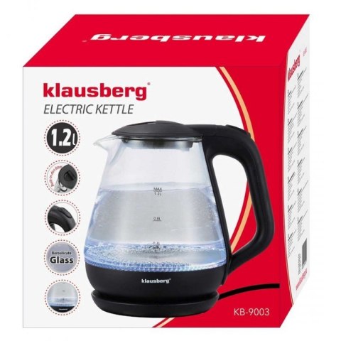 CZAJNIK ELEKTRYCZNY SZKLANY 1,2L KLAUSBERG KB-9003 LED Klausberg