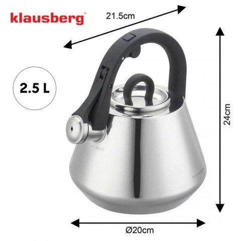 CZAJNIK STALOWY Z GWIZDKIEM 2,5L KLAUSBERG KB-7947 Klausberg