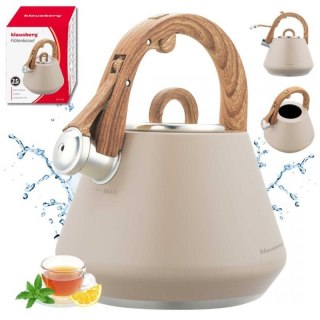 CZAJNIK STALOWY Z GWIZDKIEM 2,5L KLAUSBERG KB-7950 BEŻOWY Klausberg