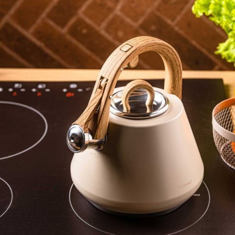 CZAJNIK STALOWY Z GWIZDKIEM 2,5L KLAUSBERG KB-7950 BEŻOWY Klausberg