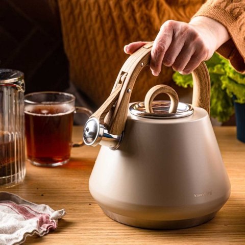 CZAJNIK STALOWY Z GWIZDKIEM 2,5L KLAUSBERG KB-7950 BEŻOWY Klausberg