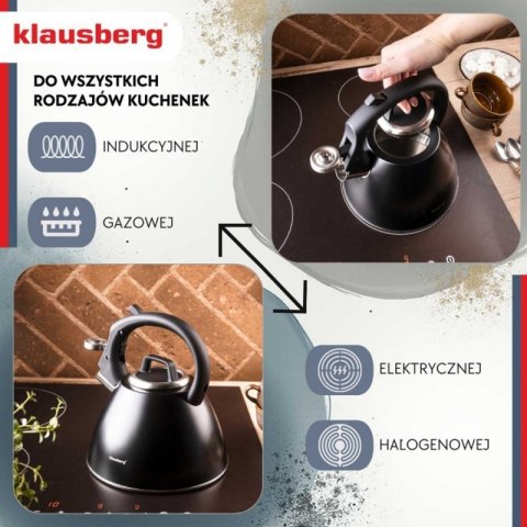 CZAJNIK STALOWY Z GWIZDKIEM 2,5L KLAUSBERG KB-7952 Klausberg