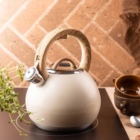 CZAJNIK STALOWY Z GWIZDKIEM 3L KLAUSBERG KB-7956 BEŻOWY MAT Klausberg