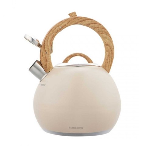 CZAJNIK STALOWY Z GWIZDKIEM 3L KLAUSBERG KB-7956 BEŻOWY MAT Klausberg