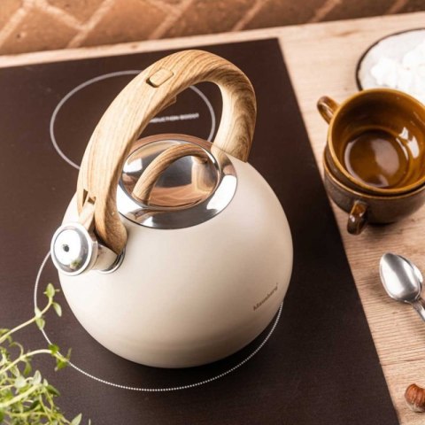 CZAJNIK STALOWY Z GWIZDKIEM 3L KLAUSBERG KB-7956 BEŻOWY MAT Klausberg