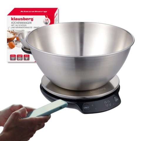 ELEKTRONICZNA WAGA KUCHENNA 5kg/1.8l KLAUSBERG KB-7939 Bluetooth Klausberg