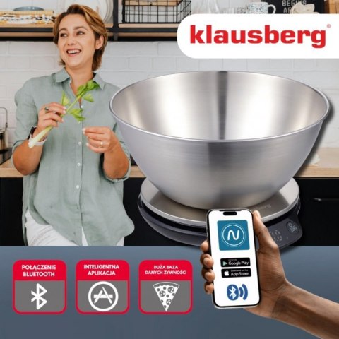 ELEKTRONICZNA WAGA KUCHENNA 5kg/1.8l KLAUSBERG KB-7939 Bluetooth Klausberg